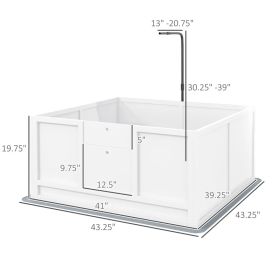 Whelping Box For Puppies With Pee Pad, Pig Rail, Adjustable Door For Small, Medium & Large Breed Dogs Birth,