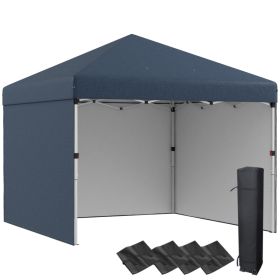 10 x 10 Pop Up Canopy with Sidewalls, Weight Bags and Carry Bag, Height Adjustable Tent for Parties, Navy