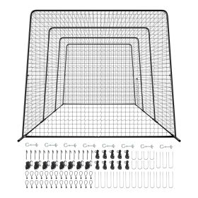 Baseball Batting Cage, 39.4 x 12.1 x 10.2 FT Freestanding Portable Batting Cage, Hitting Cages with 45-Ply Knotted HDPE & Long Positioning Ropes