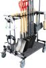 Heavy-Duty Garden Tool Organizer Cart Ideal for Gardening, Upgraded 5-Inch Wheels for Lawn & Sand, Long-Handle Tool Storage