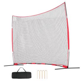 Barricade Backstop Net, 16x10 ft Ball Sports Barrier Netting, Portable Practice Equipment with Carry Bag