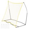 Soccer Rebounder, Portable Soccer Trainer, 7x7FT Iron & Polyester Soccer Practice Equipment, Sports Football Rebounder Wall with Portable Bag