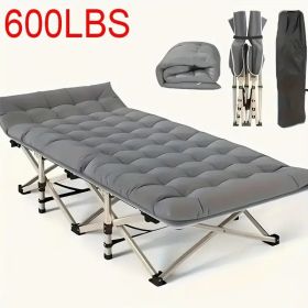 75 Inch Heavy Duty Folding Camping Cot with Flip Mattress Portable Guest Bed with Carry Bag 600 lbs Capacity for Adults and Teens Ideal for Travel Gar