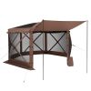 VEVOR Pop up Gazebo Screen Tent, 12 x 12 ft Large 6-Sided Camping Canopy Tent with Removable Top & Carry Bag, Quick-Set & Bite-Proof