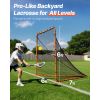 Lacrosse Goal, 6' x 6' Lacrosse Net, Folding Portable Backyard Lacrosse Training Equipment, Steel Frame Training Net, Quick & Easy Setup Lacrosse Goal
