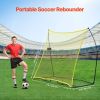 Soccer Rebounder, Portable Soccer Trainer, 7x7FT Iron & Polyester Soccer Practice Equipment, Sports Football Rebounder Wall with Portable Bag