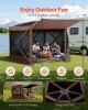 VEVOR Pop up Gazebo Screen Tent, 12 x 12 ft Large 6-Sided Camping Canopy Tent with Removable Top & Carry Bag, Quick-Set & Bite-Proof