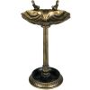 Bronze bird bath feeder with flowerpot base