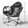 Hammock Camping Chair Set of 2, Adjustable Back Folding Swinging Hammock Chair with Cup Holder and Padded Seat, Gray