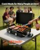 VEVOR Gas Griddle, 2 Burner Tabletop Griddle, 22 inch Portable Griddles Propane with Lid, Oil Drain Hole & Oil Collection Tray