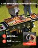 VEVOR Gas Griddle, 4-Burner Flat Top Grill, 36 inch Grill Plate Foldable Propane Griddle with Wheels, 60000 BTU Outdoor Flat Top Grills for Pan-Frying