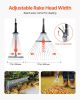 VEVOR Leaf Rake, 18 Metal Tines, Adjustable Garden Rake for Lawns with 7.7-17.1 Inch Head & 32.3-55.6 Inch Long Handle