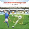 Soccer Rebounder, Portable Soccer Trainer, 7x7FT Iron & Polyester Soccer Practice Equipment, Sports Football Rebounder Wall with Portable Bag