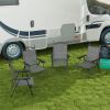 Camping Chairs Set: Portable, Folding, 4 Gray Mesh, Armrests, Outdoor Lawn Comfort & Easy Transport|