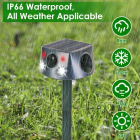 Temu & TK Self-pickup Order Solar-powered & Type-C Rechargeable Animal Repellent - Three ModesUltrasonic Buzzer  Vibration, IP66 Waterproof Rating, 22