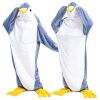 Wearable Penguin Blanket Hoodie Sleeping Bags for Adults