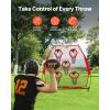 7 x 7 ft Football Trainer Throwing Net, Training Throwing Target Practice Net with 5 Target Pockets